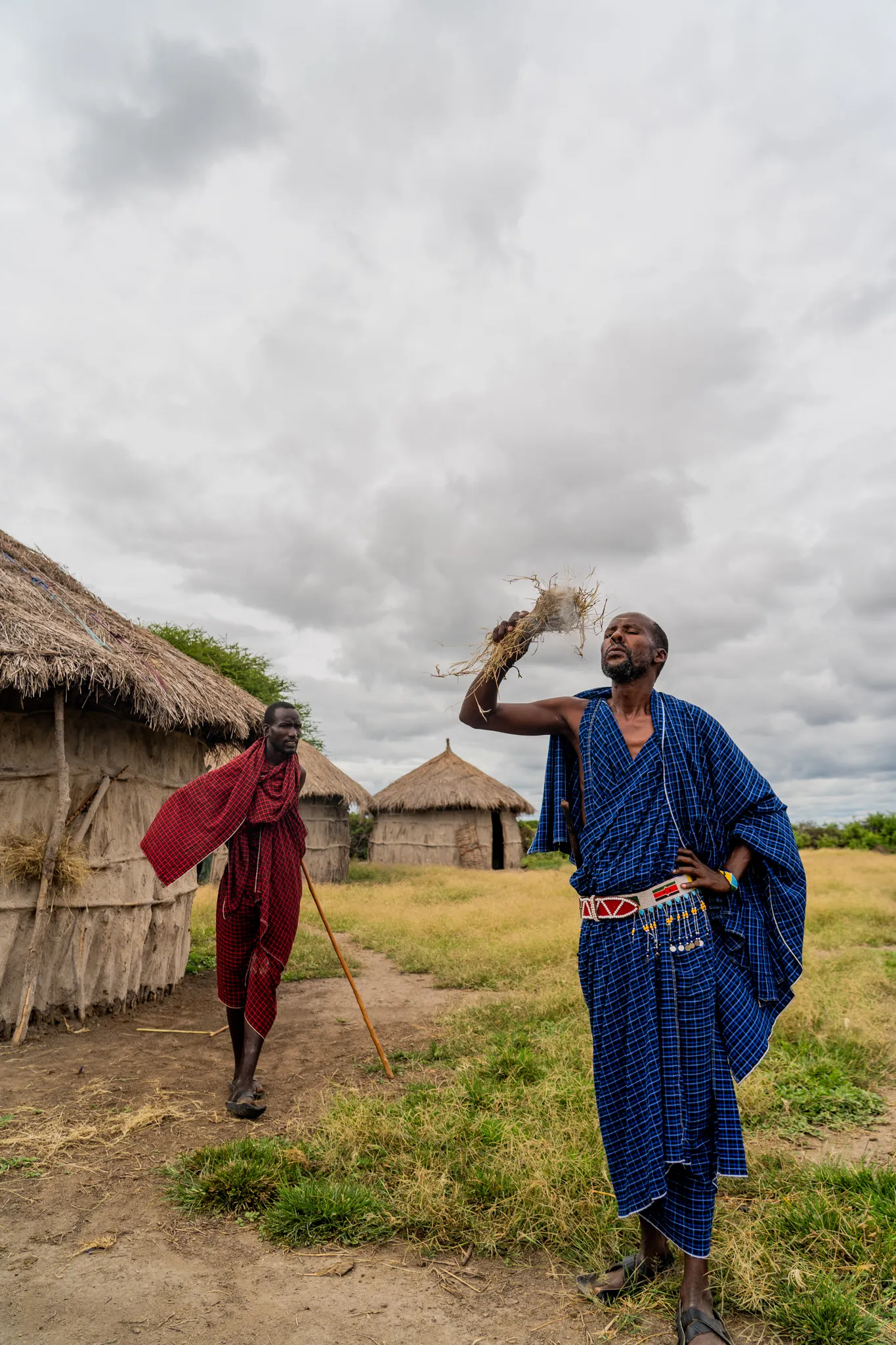 Massai making a fire, Tanzania
