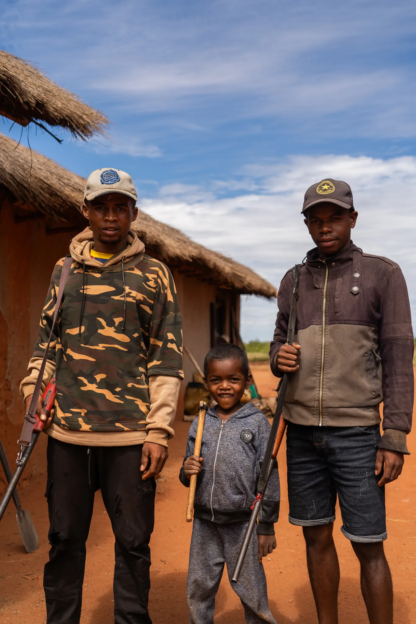 Three generations with hunting rifles