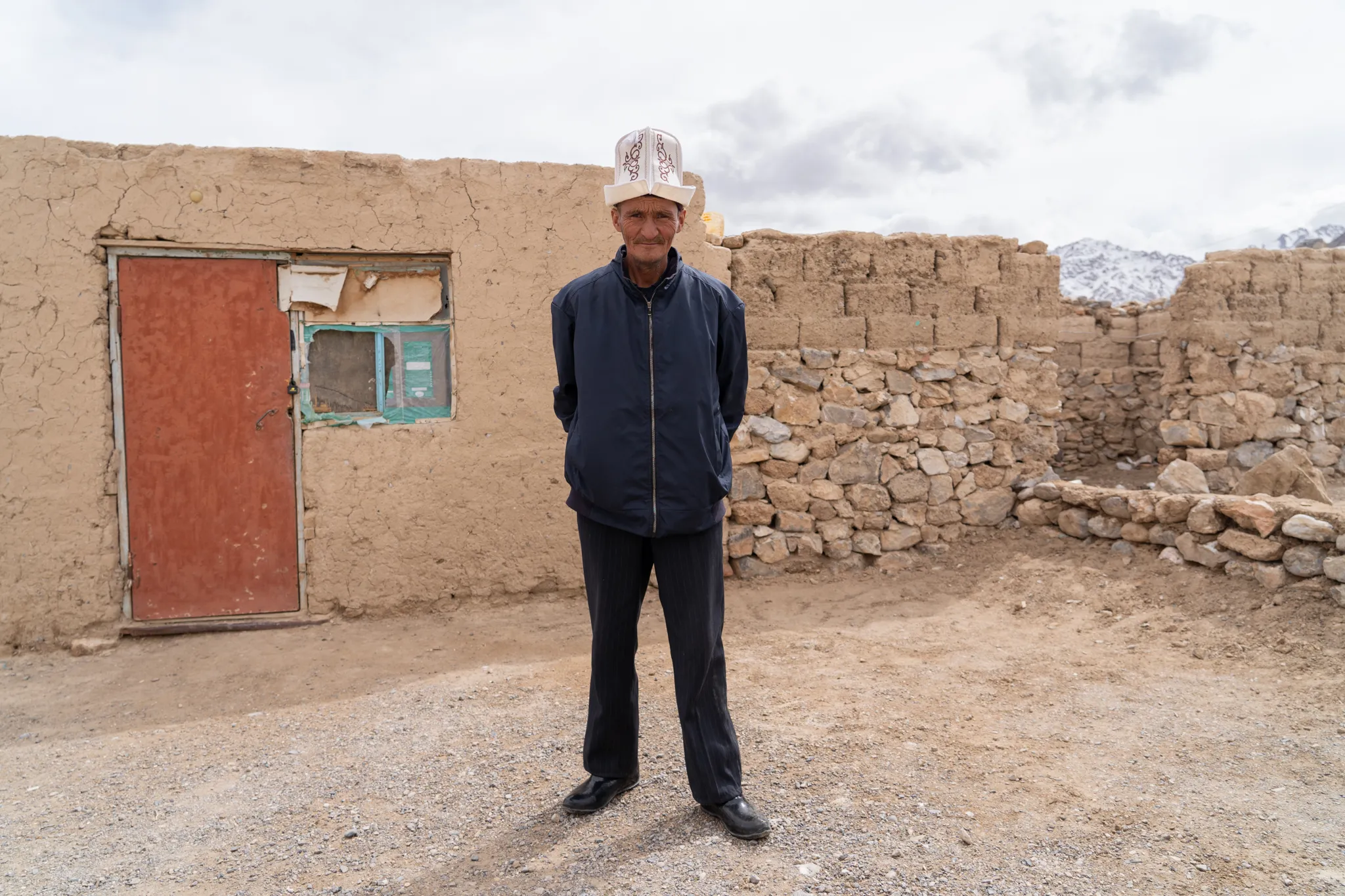 Man wearing traditional hat, Tajikistan