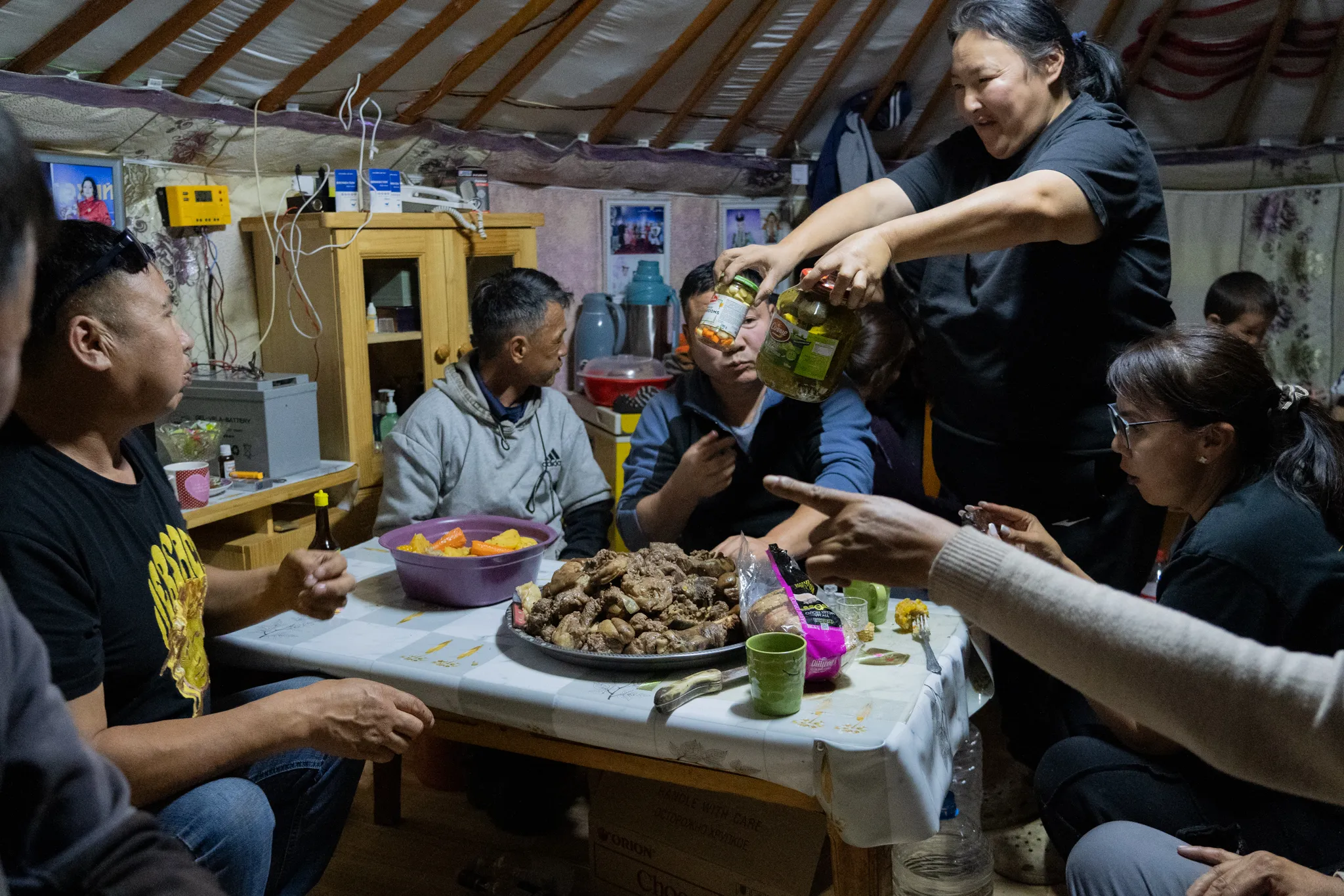 Saturday night party in the yurt, Mongolia