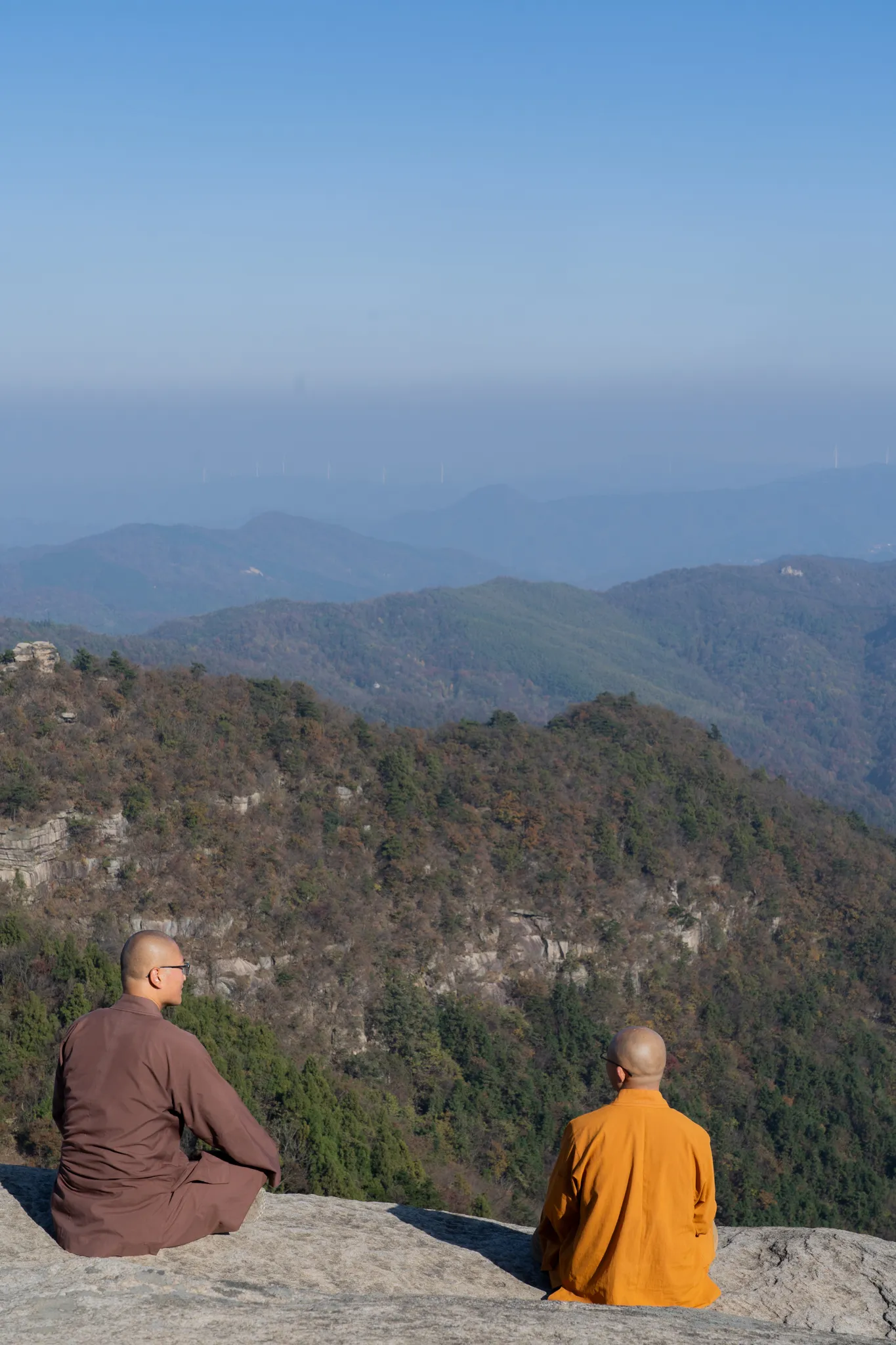 Monks atop the mountains, China